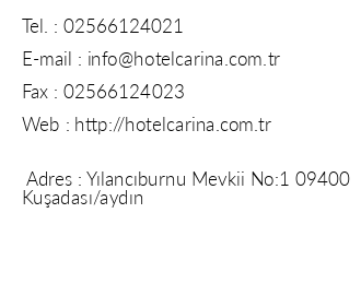 Hotel Carina Kuadas iletiim bilgileri